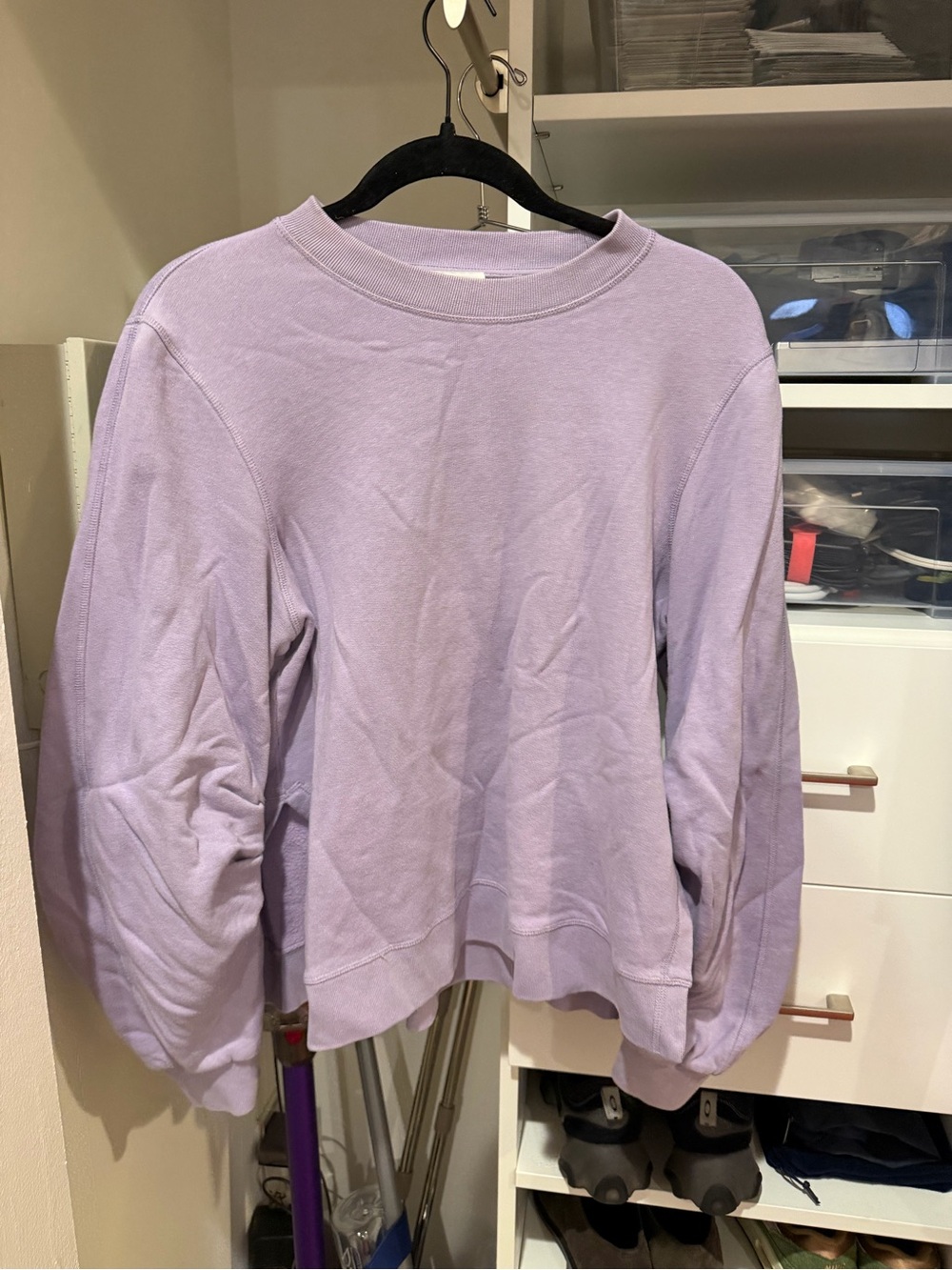 Ganni Lavender Crewneck Sweatshirt